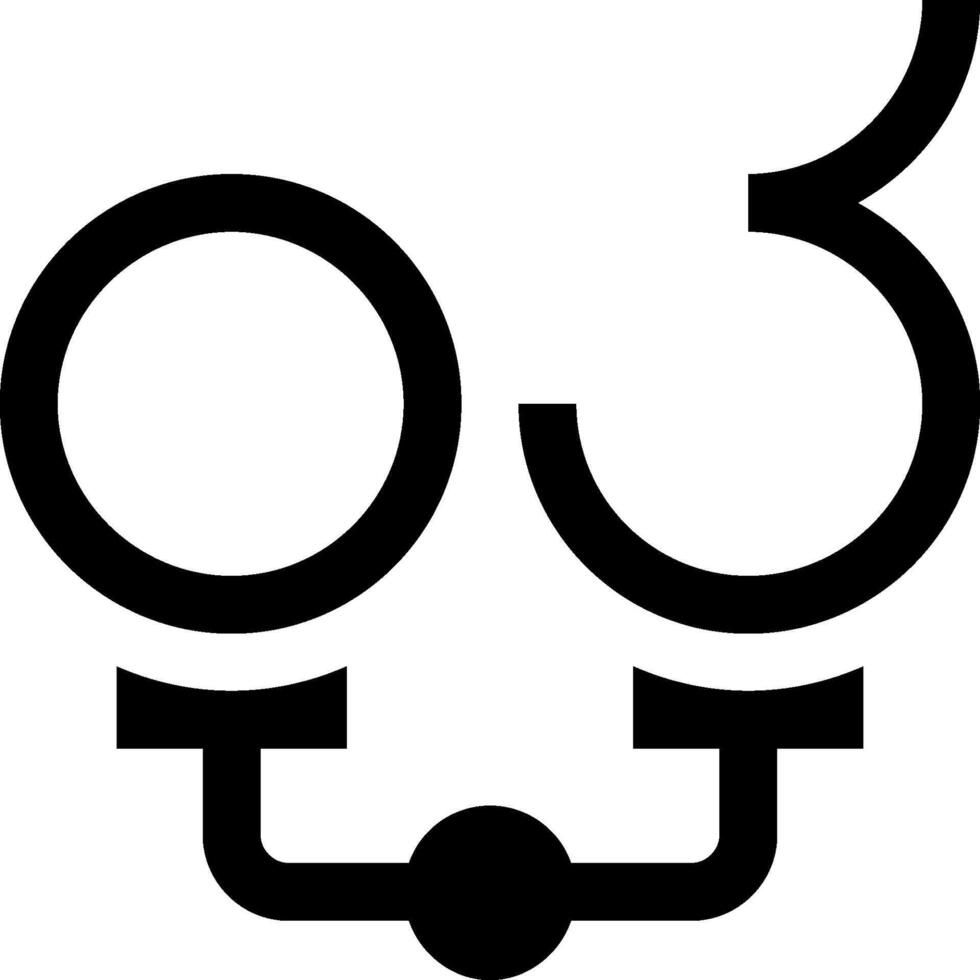 A black and white logo of a face with two eyes vector