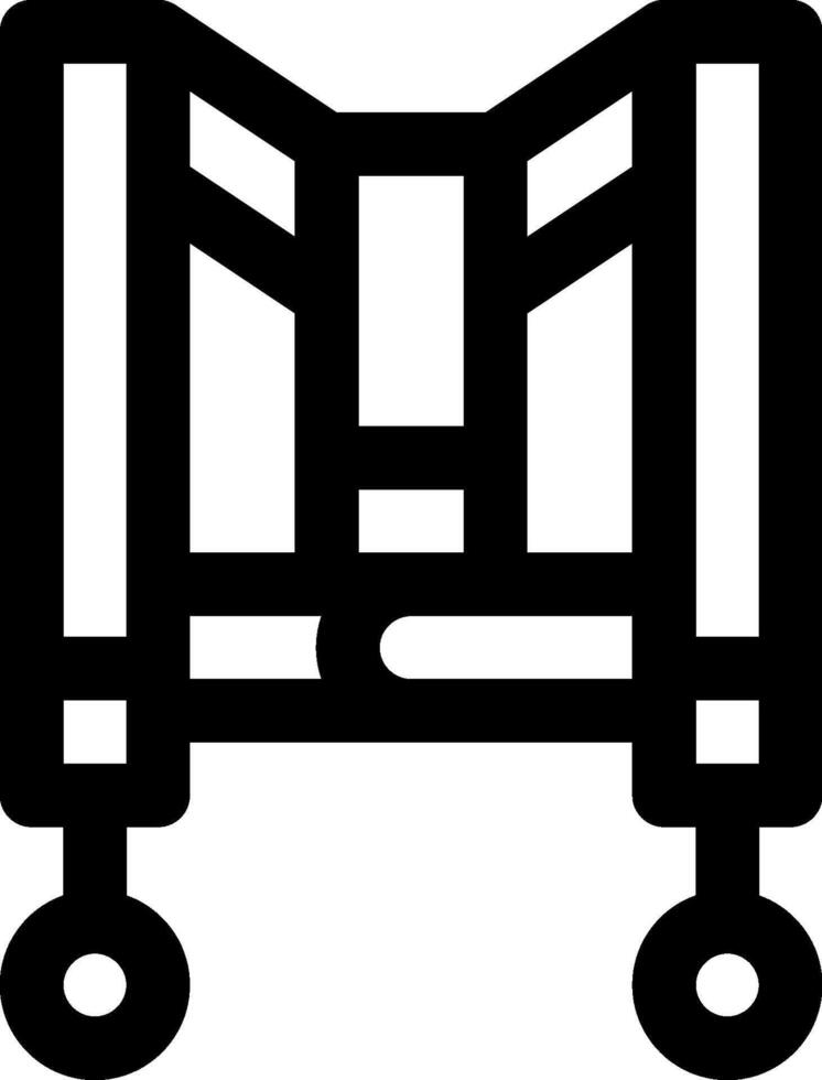 A black and white icon of a chair vector