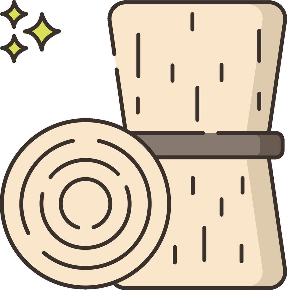 A wooden roll with a star on it vector