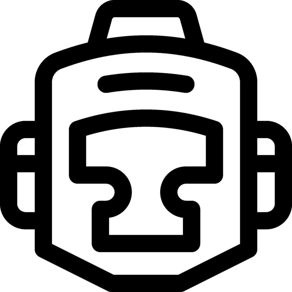 A black and white logo of a helmet vector
