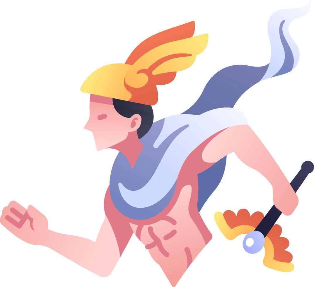 A man with a sword running with a spear vector