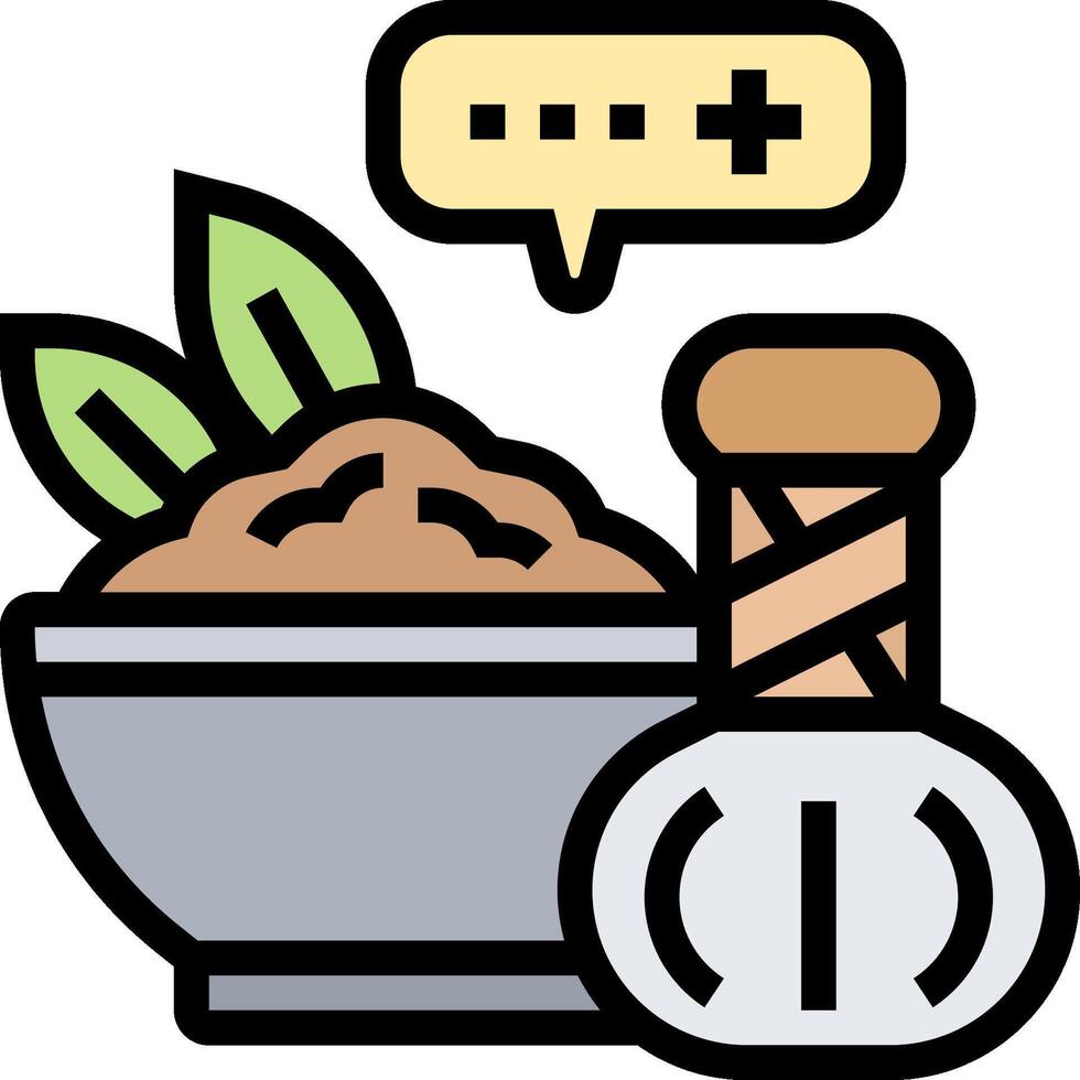 A bowl of food with a speech bubble next to it vector