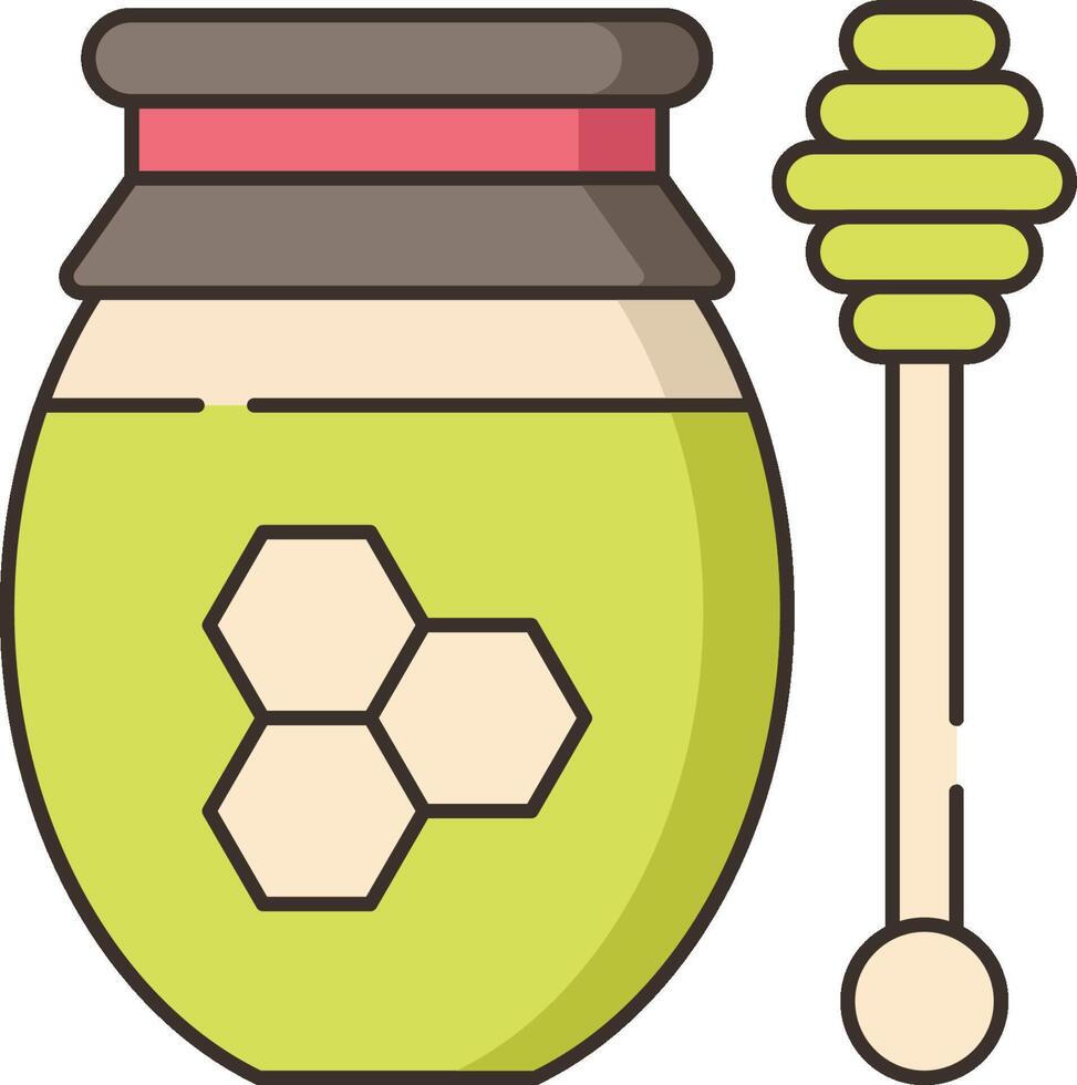 Honey jar and spoon illustration vector