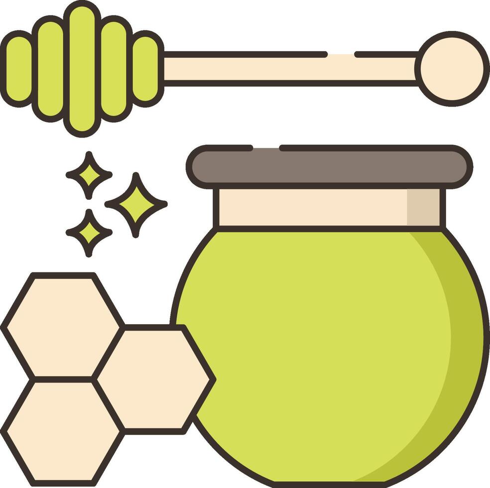 Honey jar and honeycomb illustration vector
