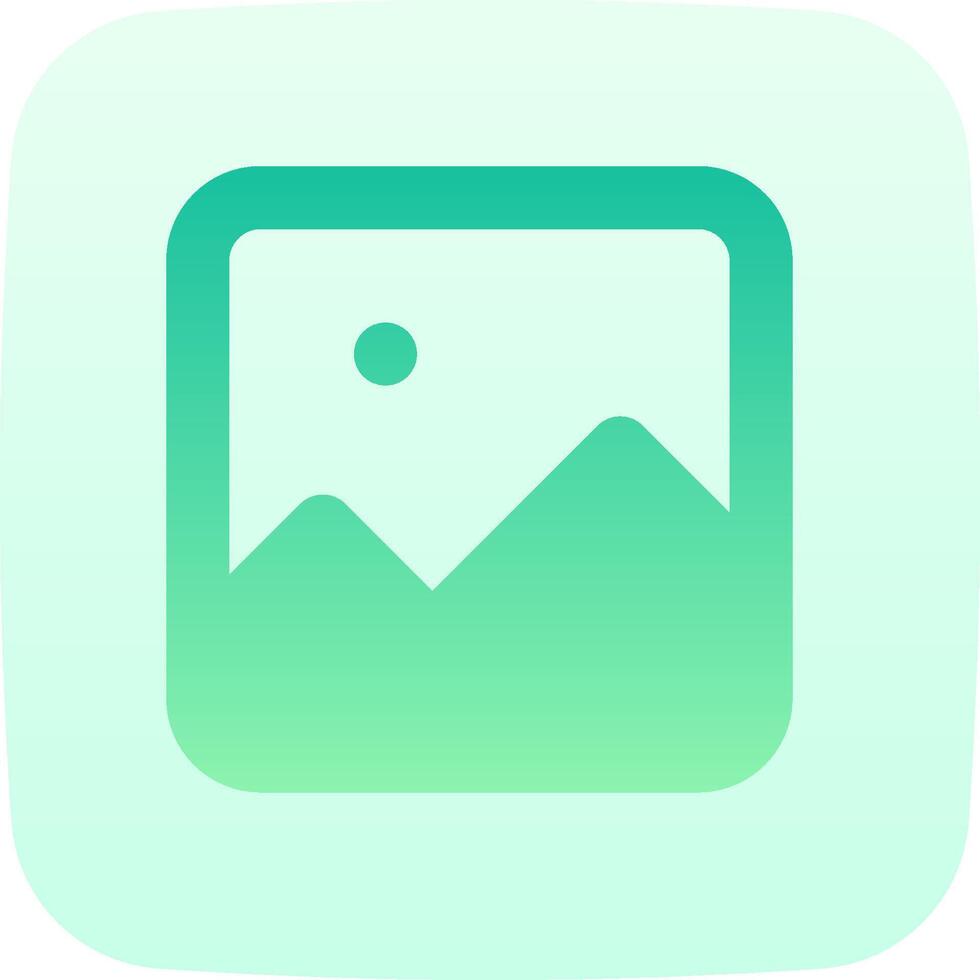 A green and blue icon with a photo vector