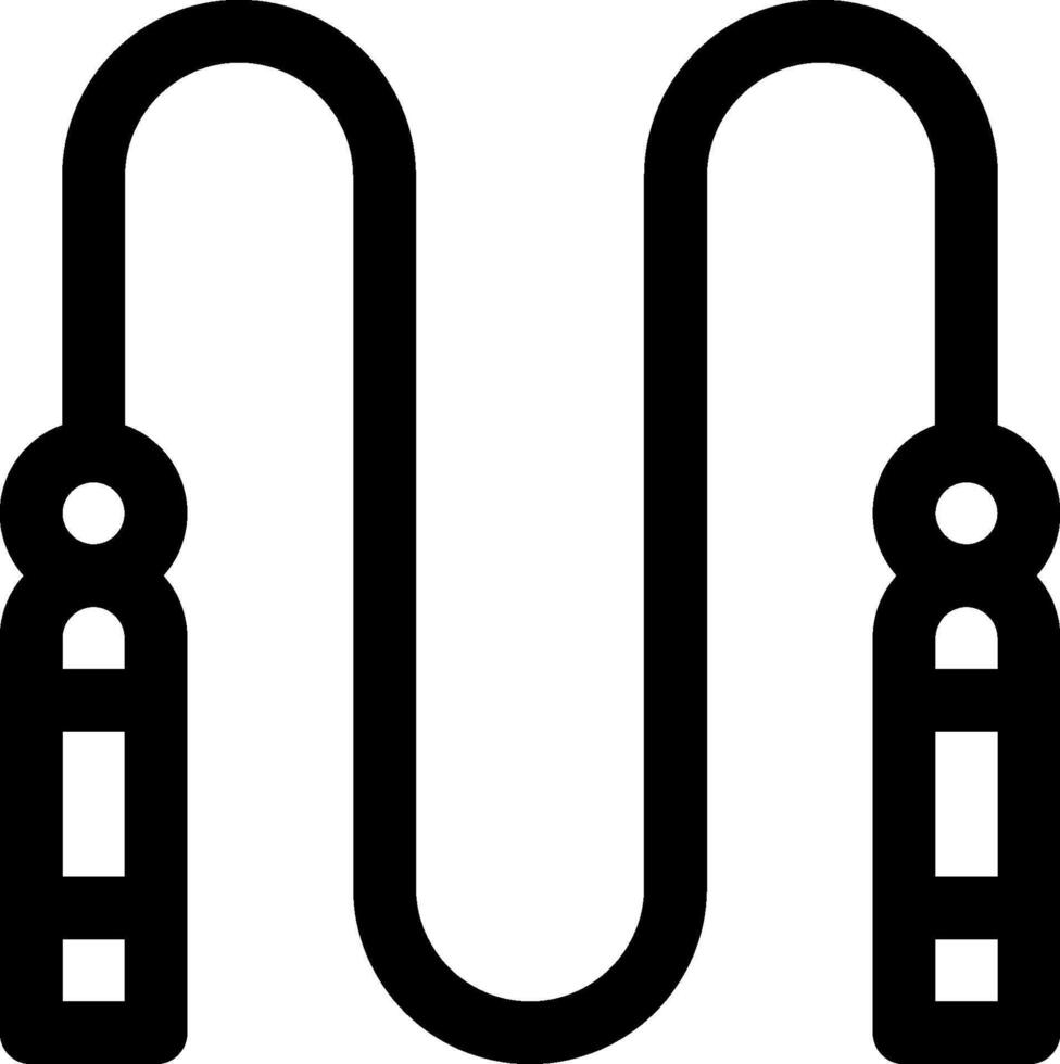 A black and white image of a jump rope vector