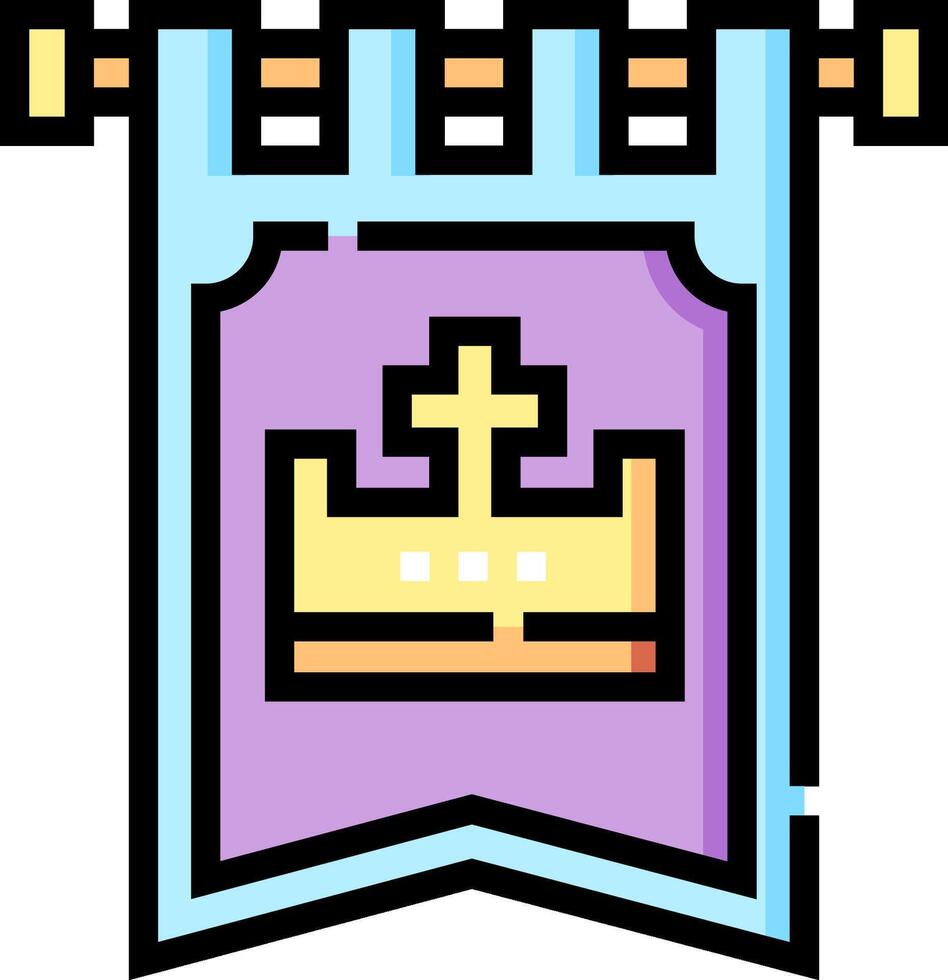 A purple banner with a crown on it vector