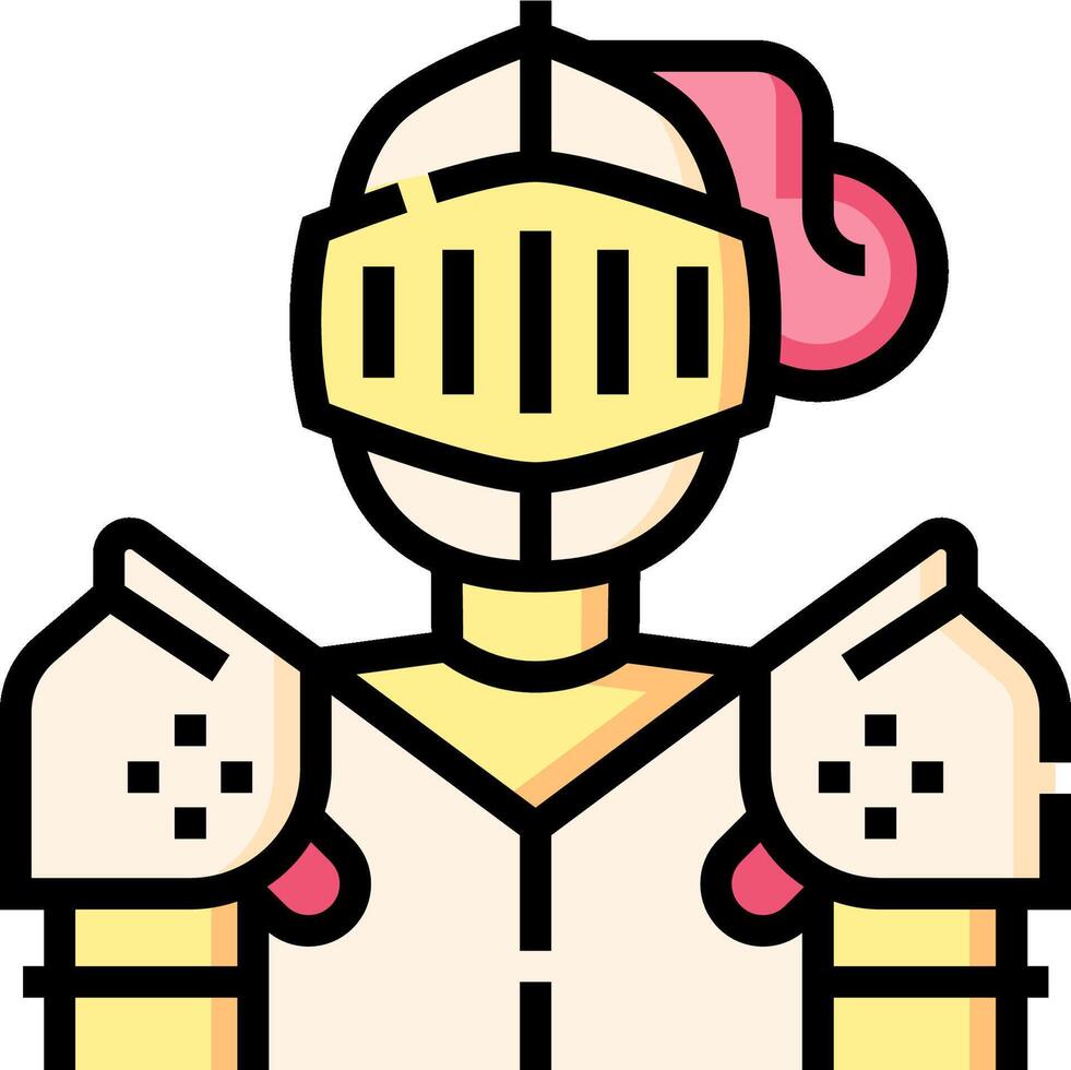 A cartoon character wearing a helmet and armor vector