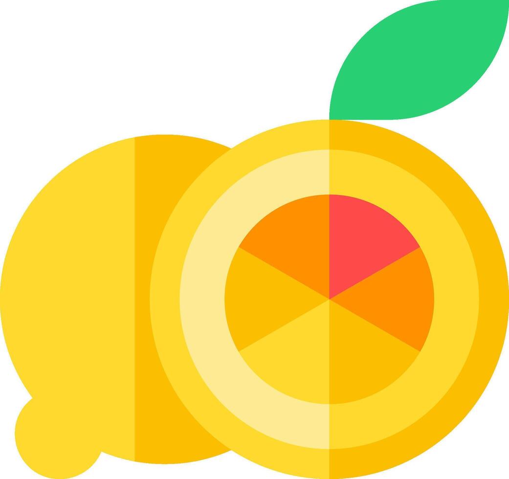 An orange with a slice of fruit on it vector