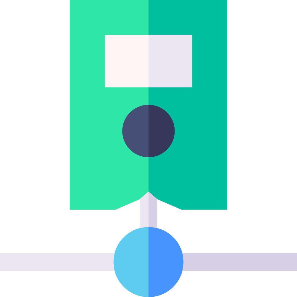 A green and blue device with a blue dot on it vector