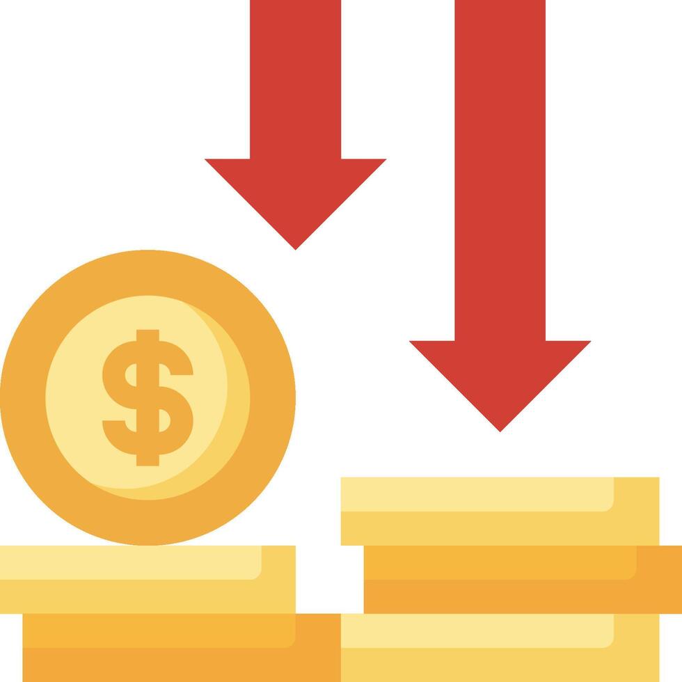 An arrow pointing up and a dollar coin vector