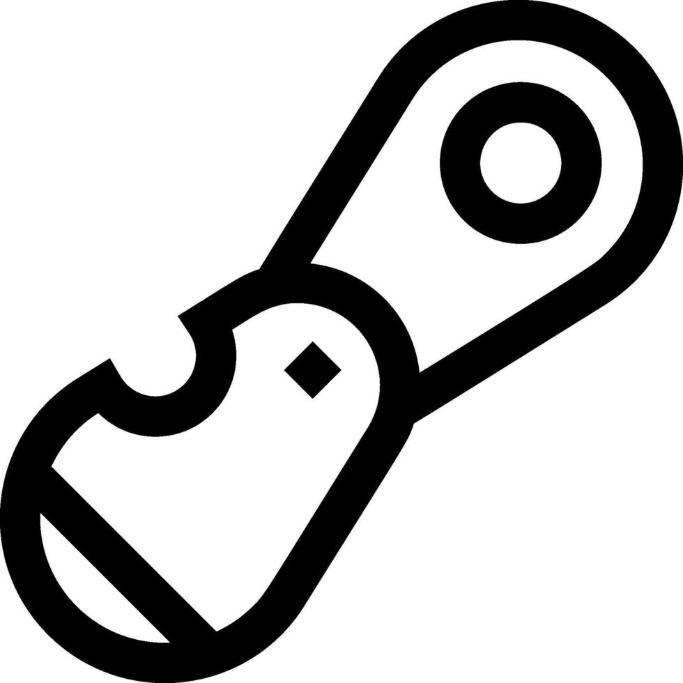 A black and white icon of a key vector