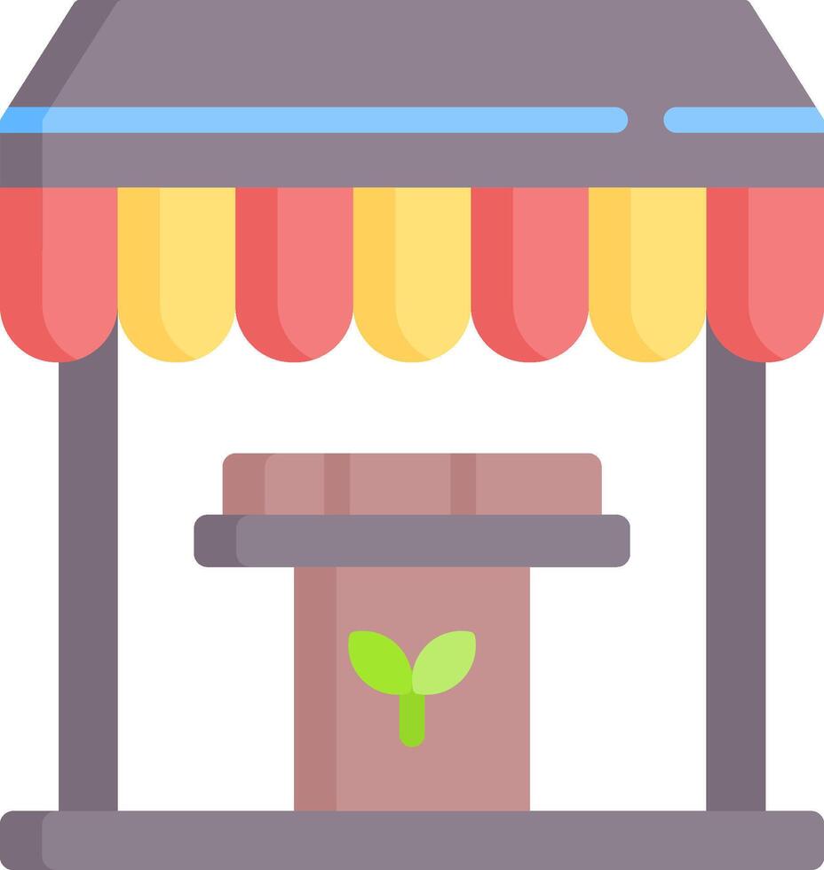 A small store with a plant on top vector