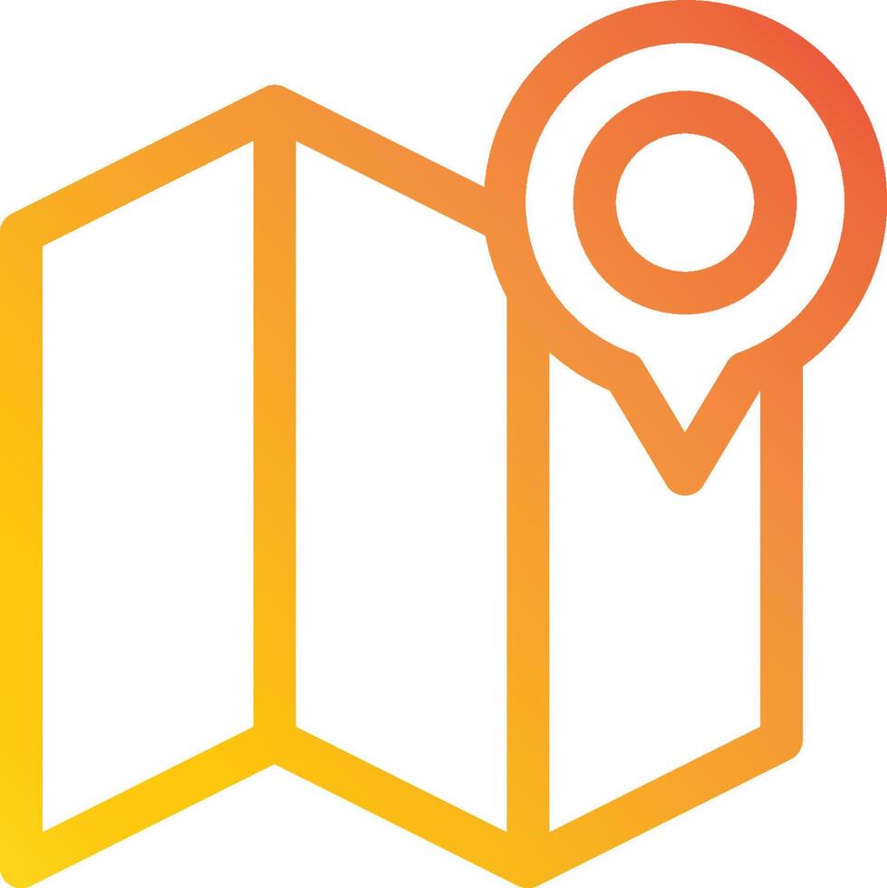 A map with a pin pointing to it vector