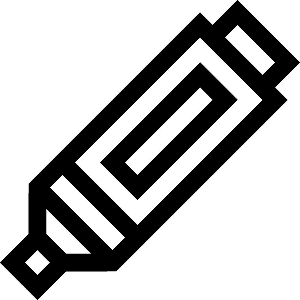 A black and white icon of a pen vector