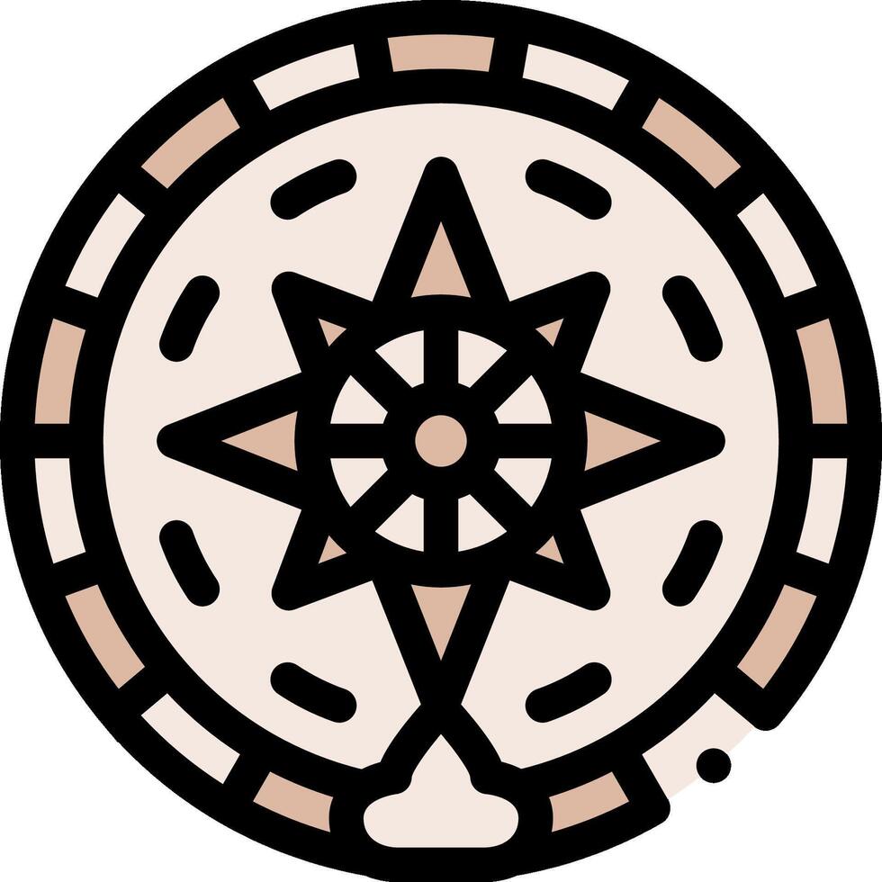 A compass in a circle with a star in the middle vector
