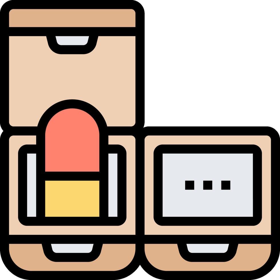 A box with a pill inside it and a small box vector