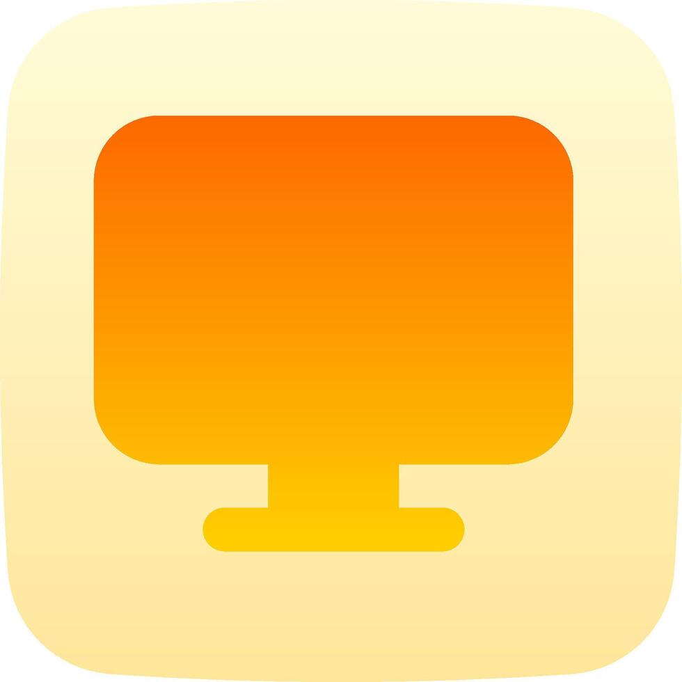 A yellow and orange computer monitor icon vector