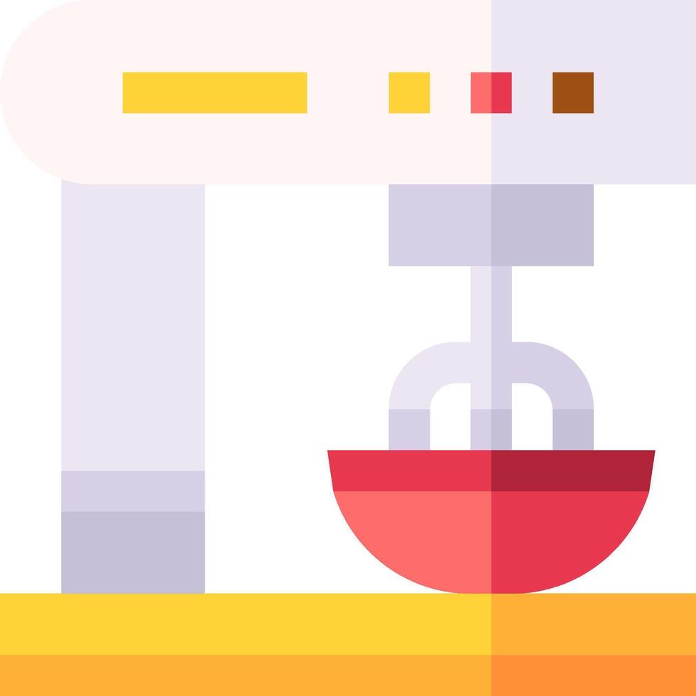 A mixer is in the middle of a bowl vector