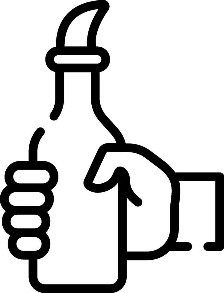A hand holding a bottle of beer vector