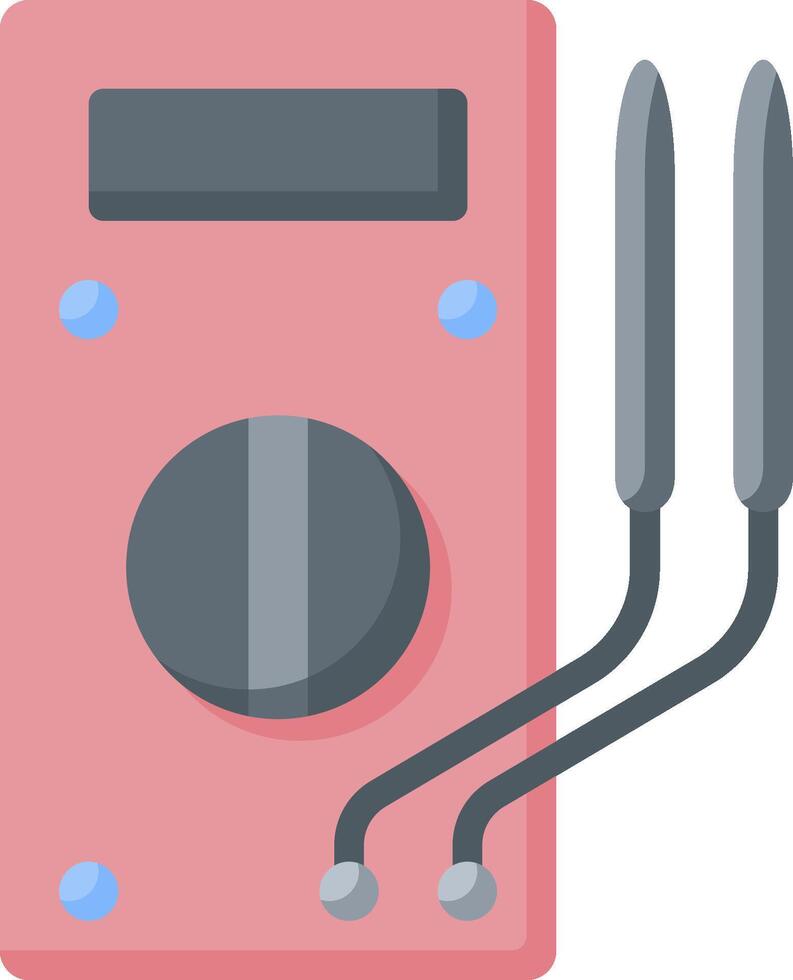 A pink electronic device with two wires and a meter vector