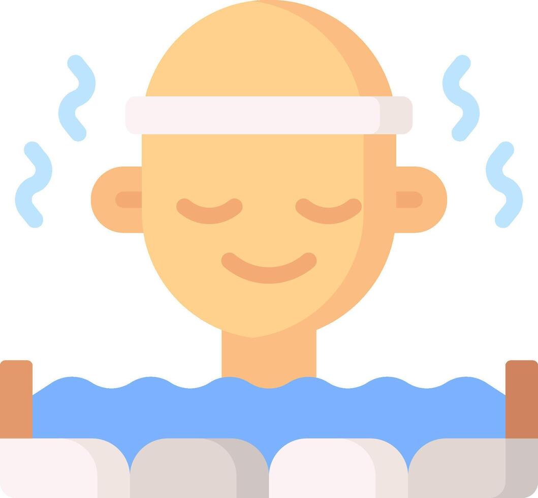 A man with a headband is taking a bath vector