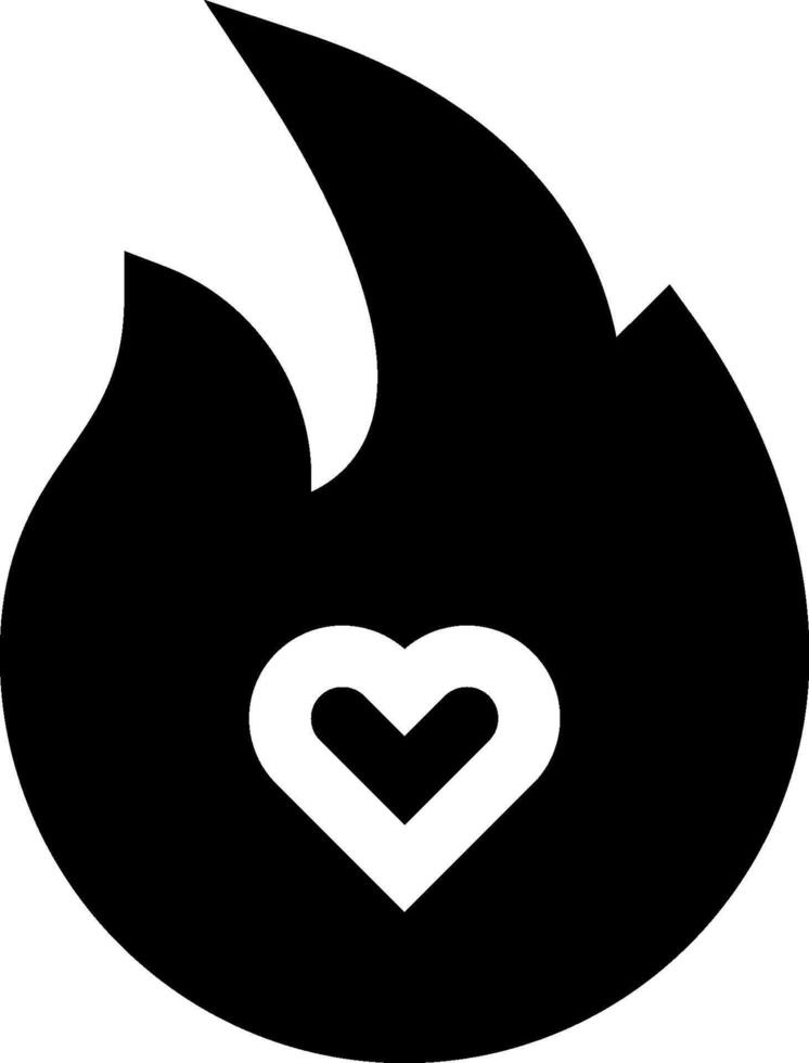 A black and white fire with a heart in the middle vector