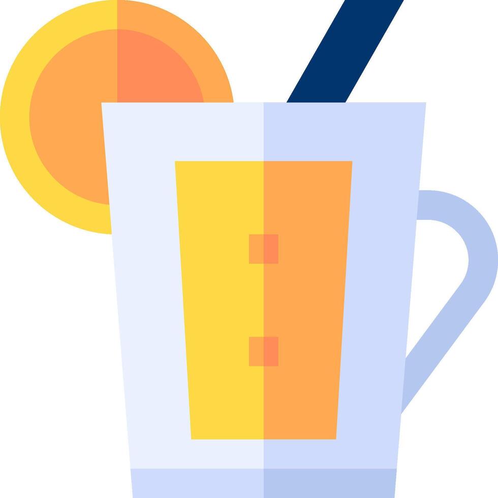 A cup of orange juice with a straw vector