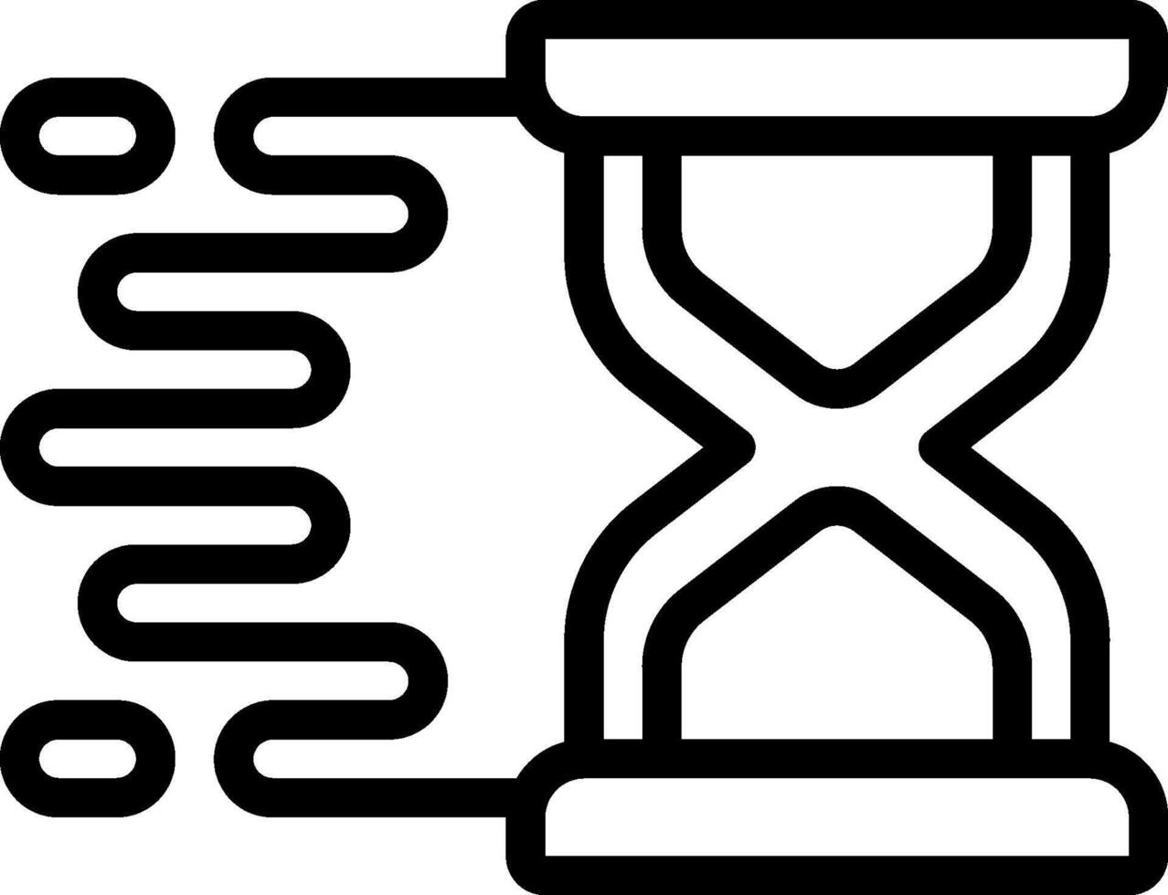 A black and white hourglass icon vector