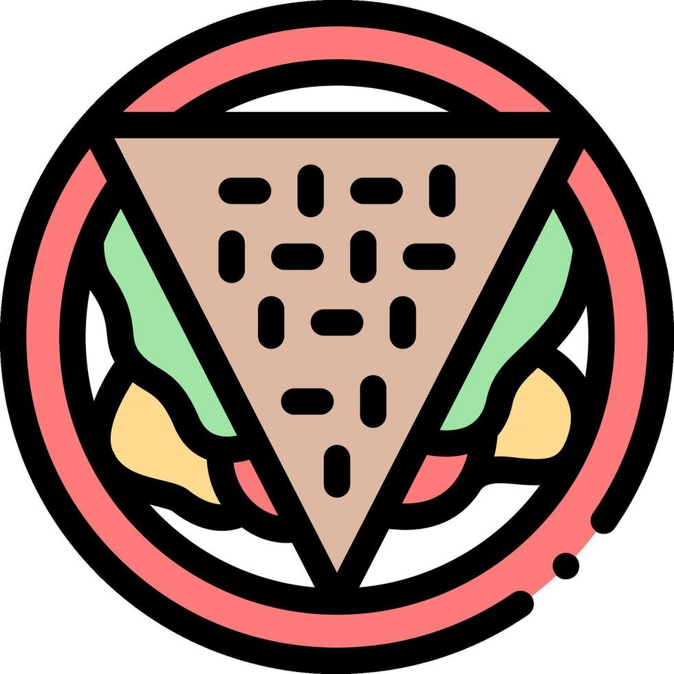 A hamburger with a slice of cheese in the middle vector
