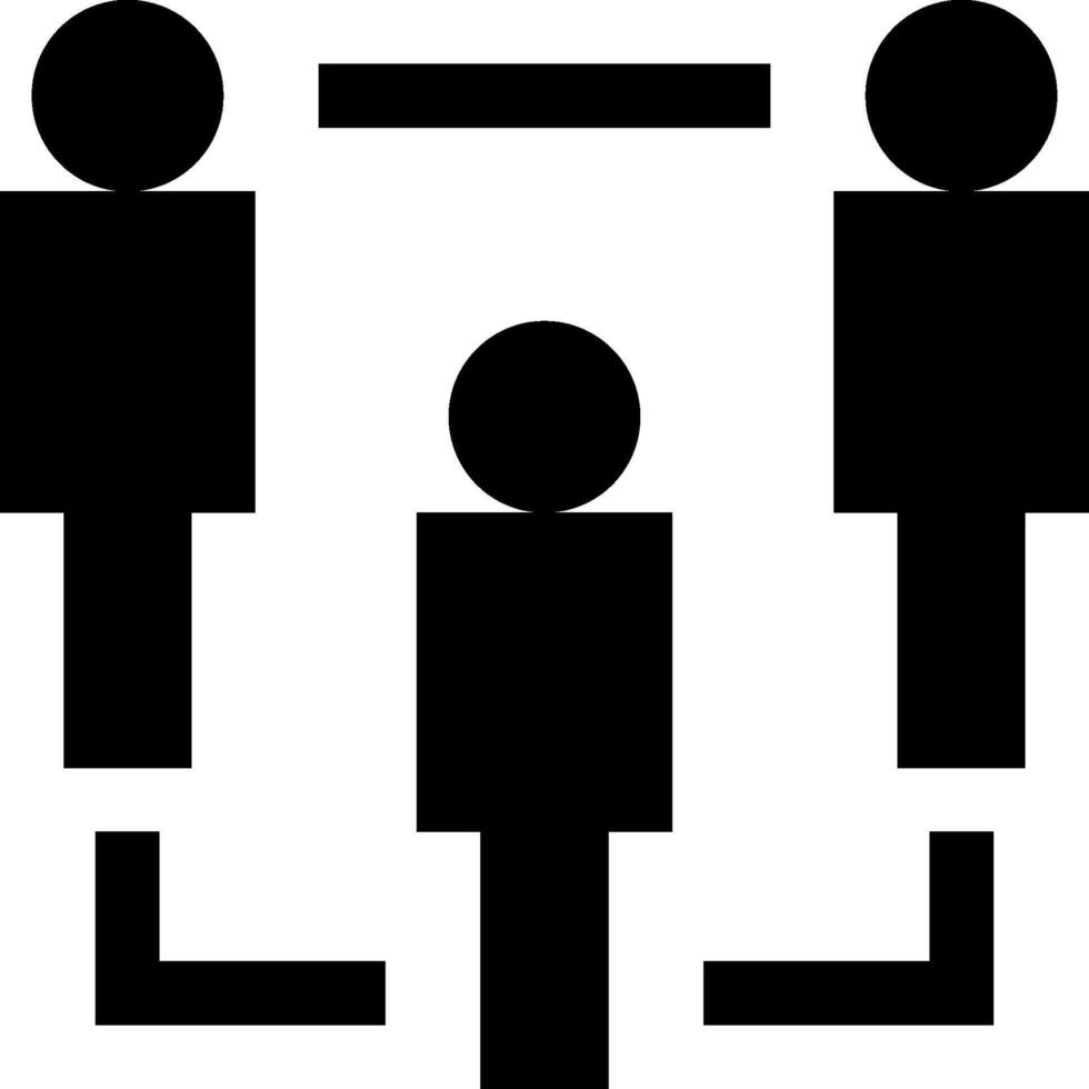 A black and white image of three people standing in a circle vector