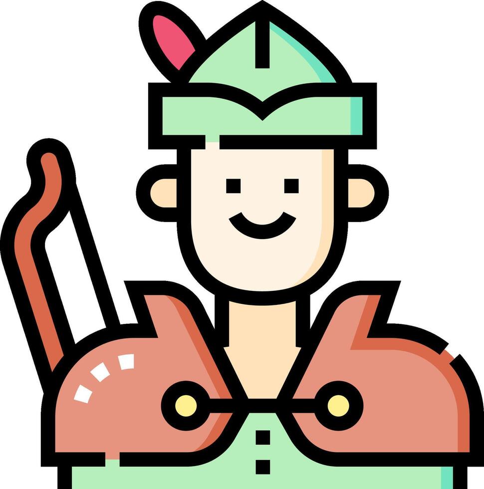 A cartoon man with a bow and arrow vector
