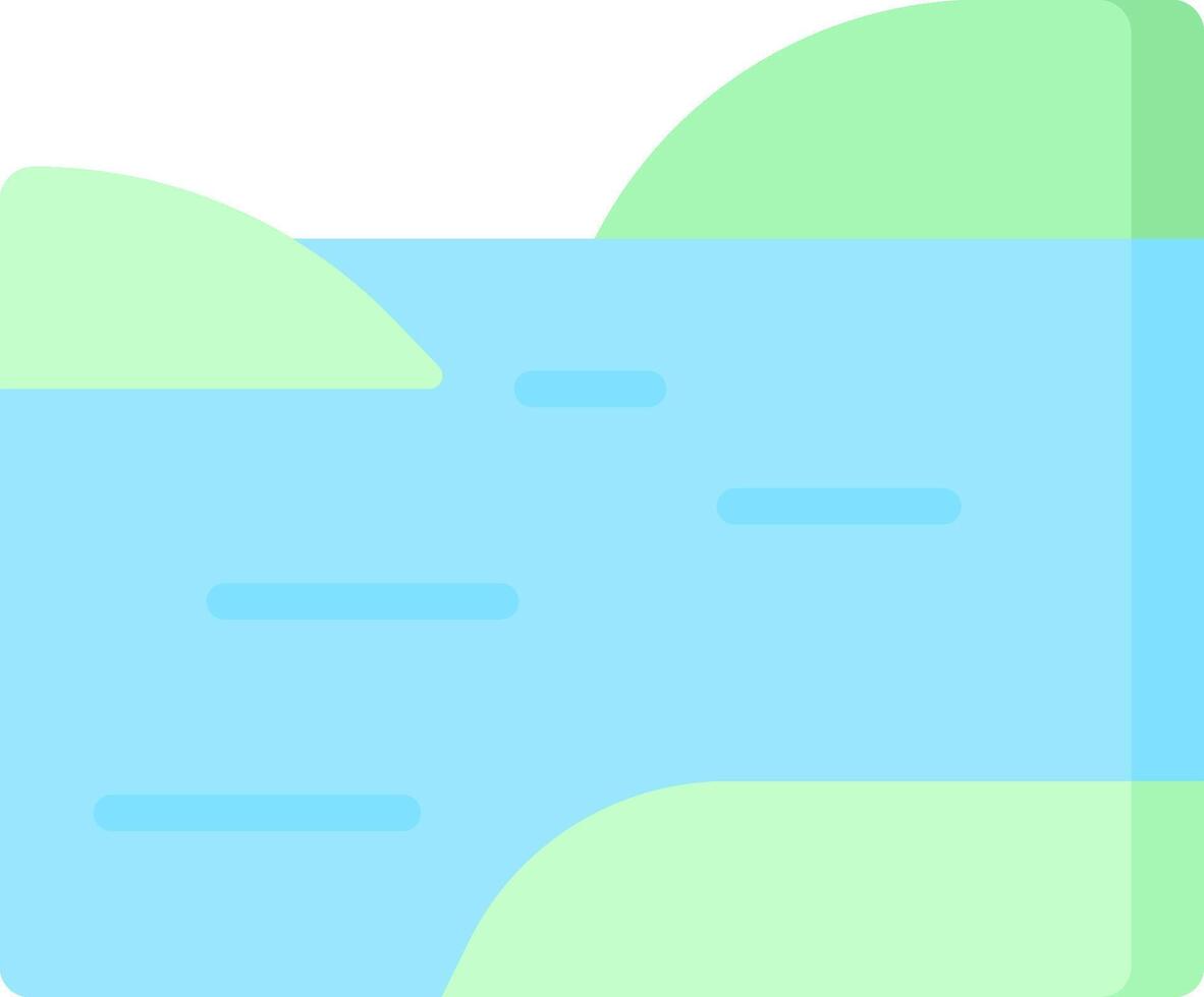 A flat icon of a river with a green and blue background vector