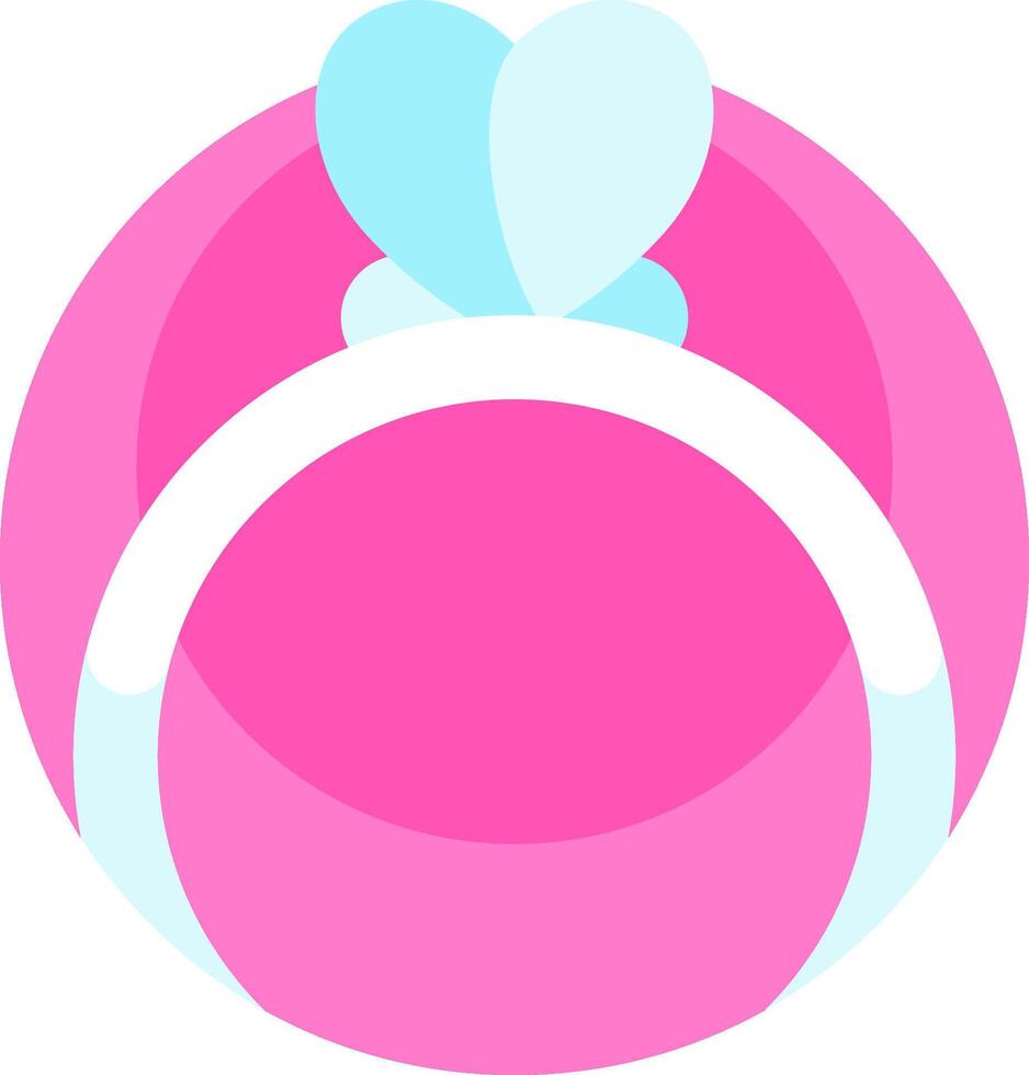A pink and blue ring with a butterfly on it vector