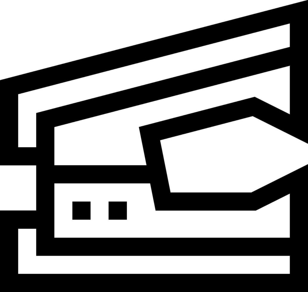 A black and white logo of a computer vector