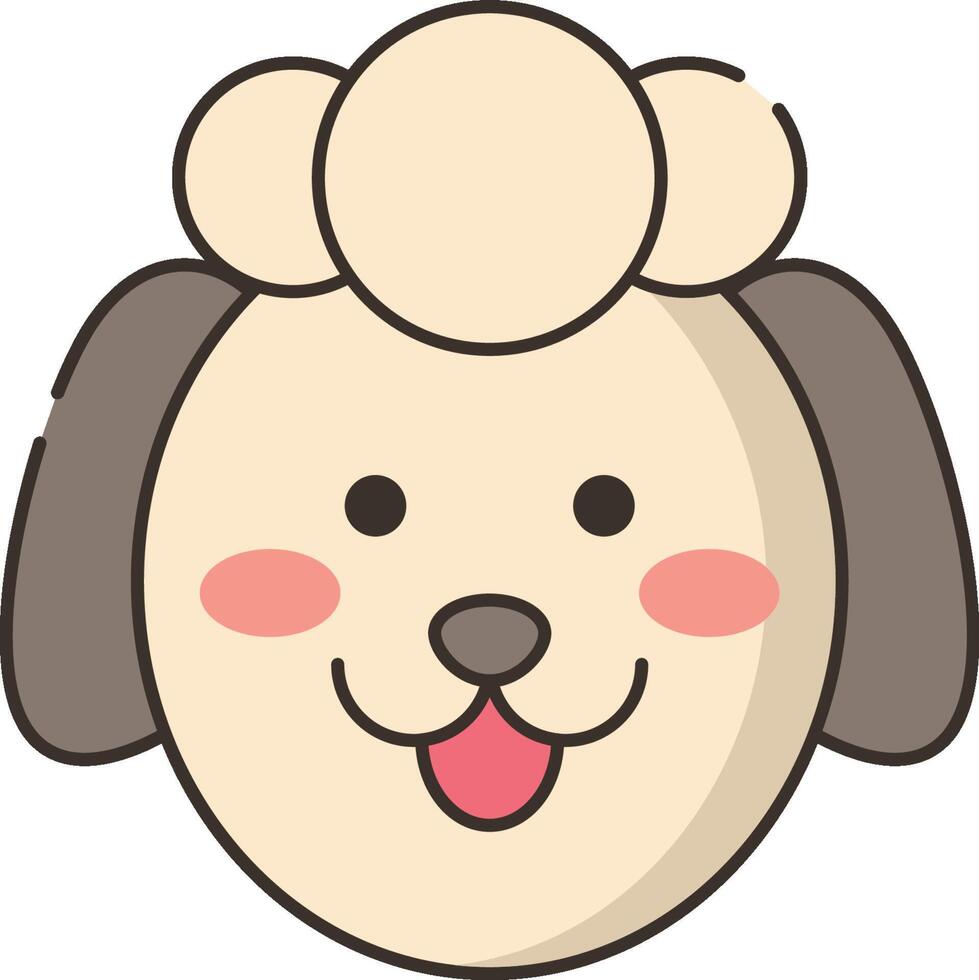 A cartoon dog with a big head and a big nose vector
