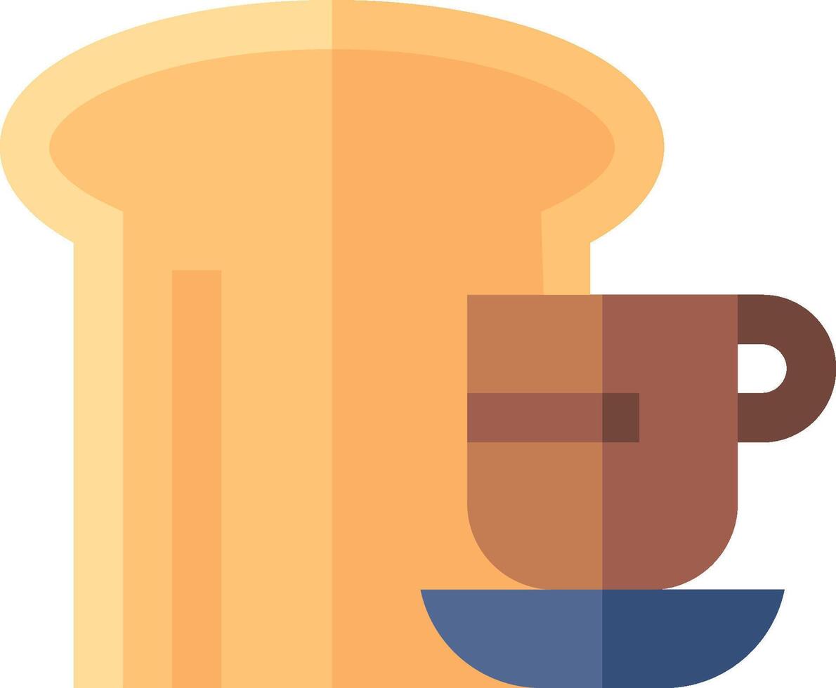 A cup of coffee and toast on a plate vector