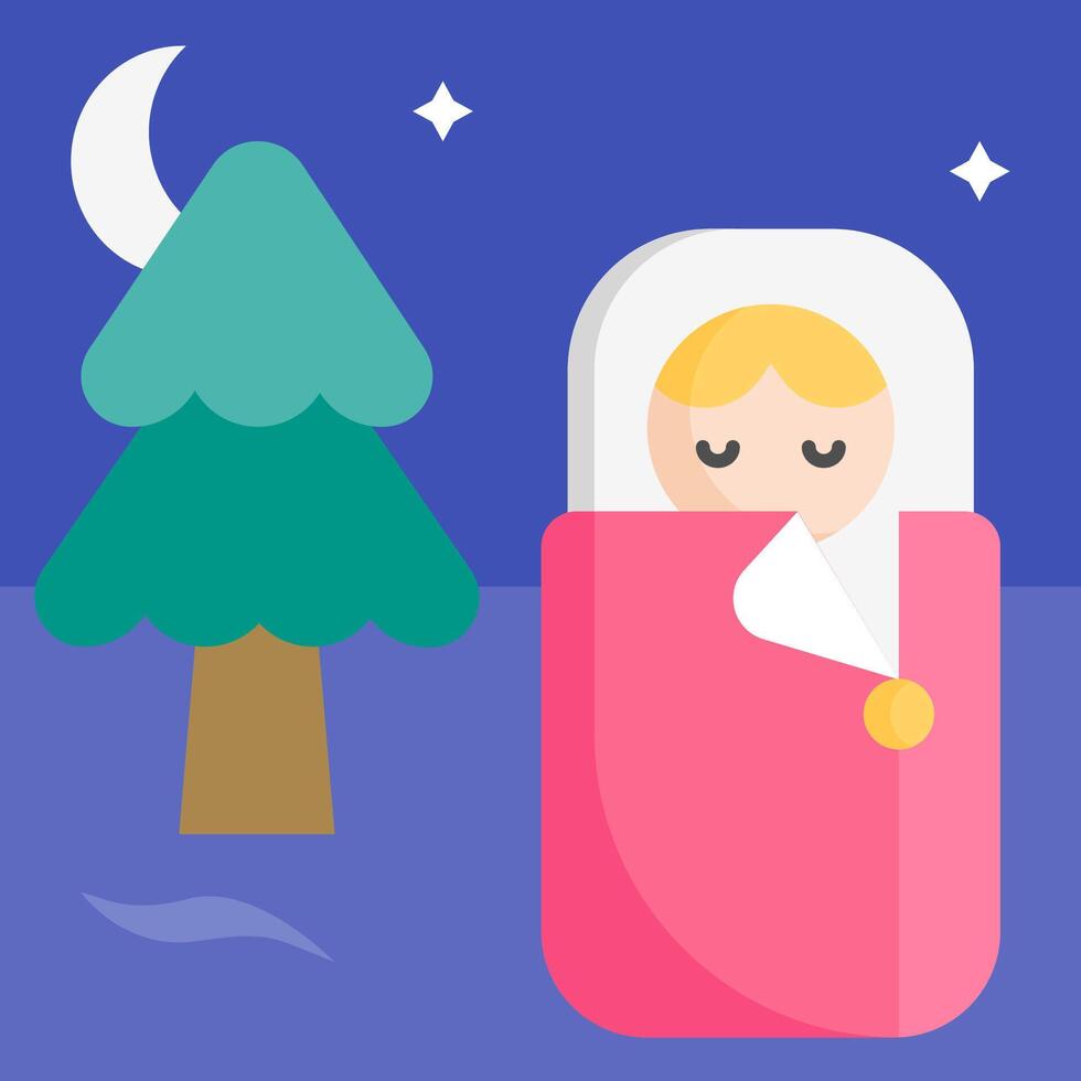 A cartoon girl sleeping in a pink blanket vector