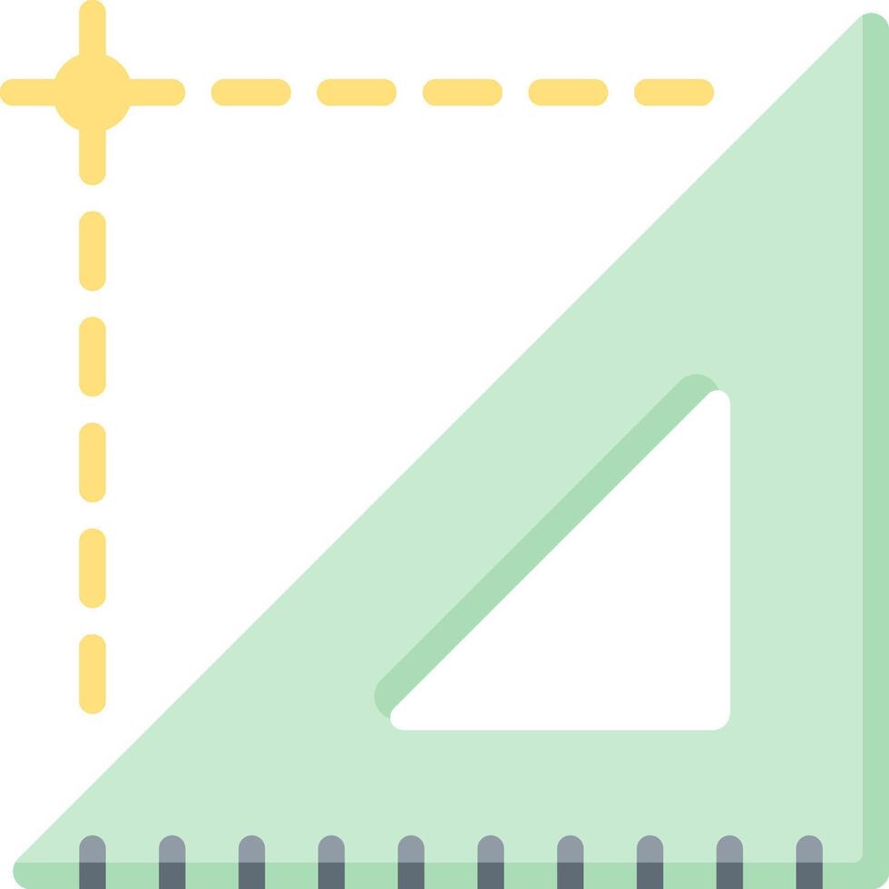 A triangle with a ruler and a line vector