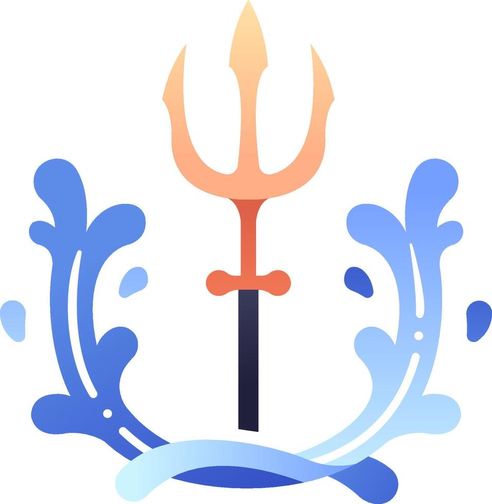 The logo for the trident of poseidon vector
