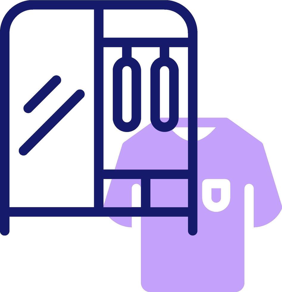 A purple shirt and a wardrobe with a door vector