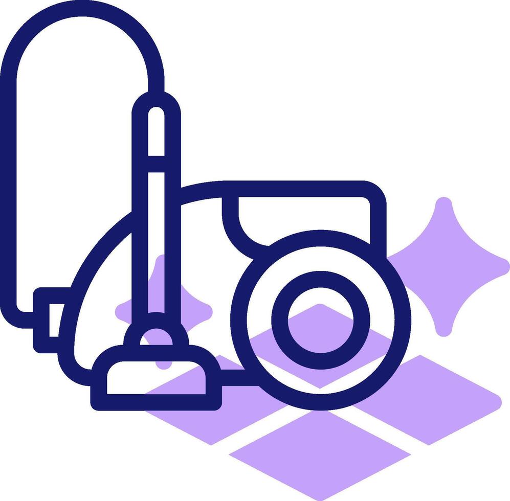 A vacuum cleaner with purple and blue lines vector