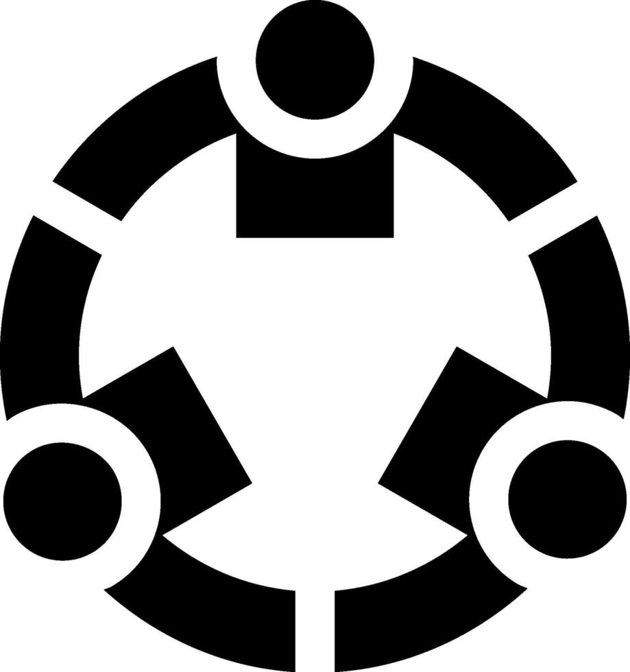 A black and white logo of people in a circle vector