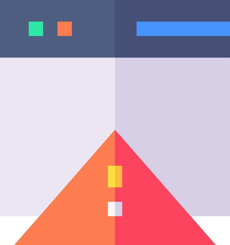A colorful triangle with a blue, green and orange border vector