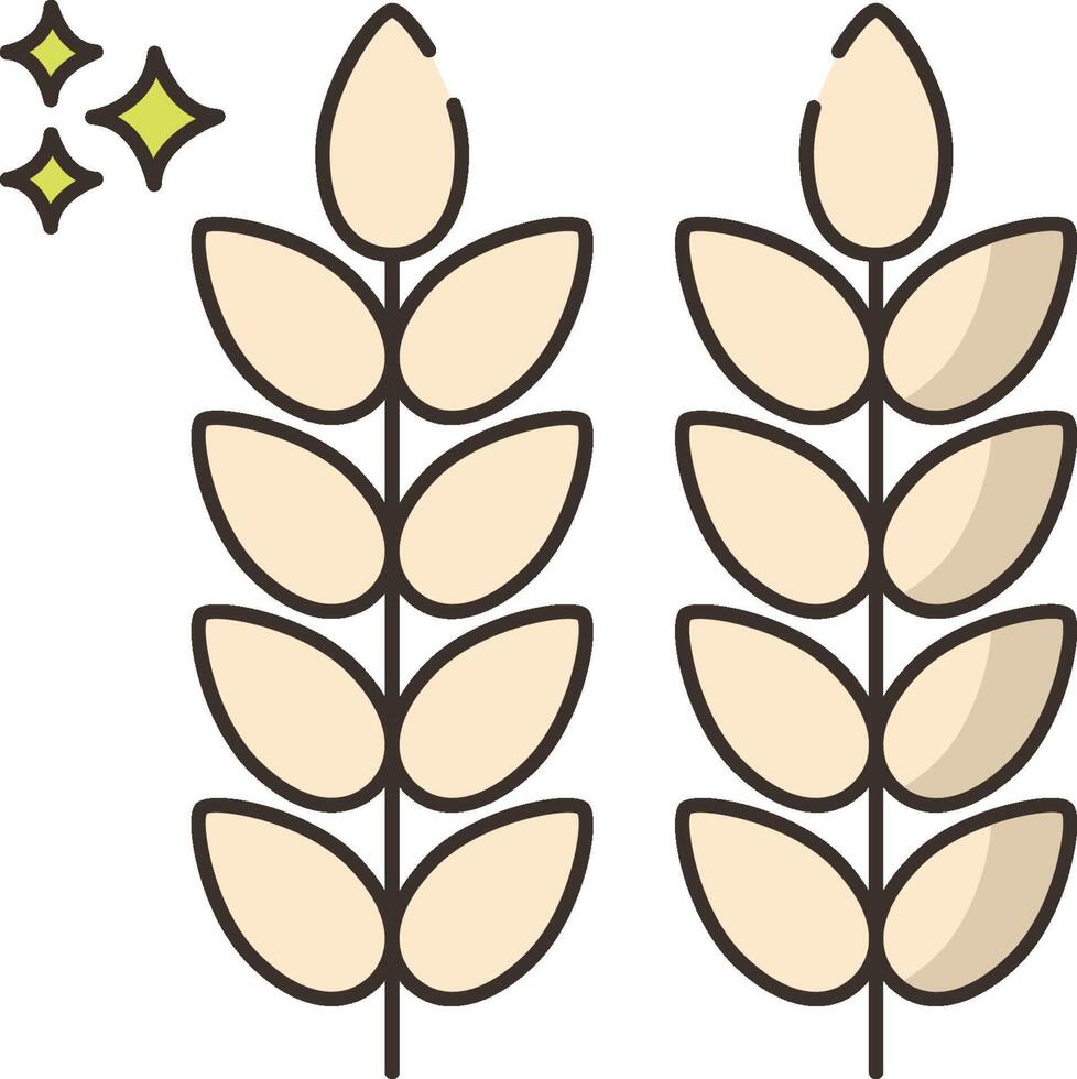 Two wheat ears with stars on them vector