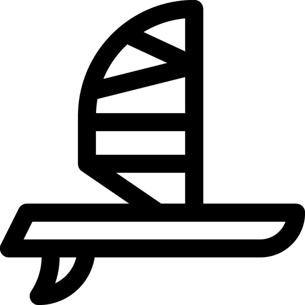 A black and white icon of a sailboat vector