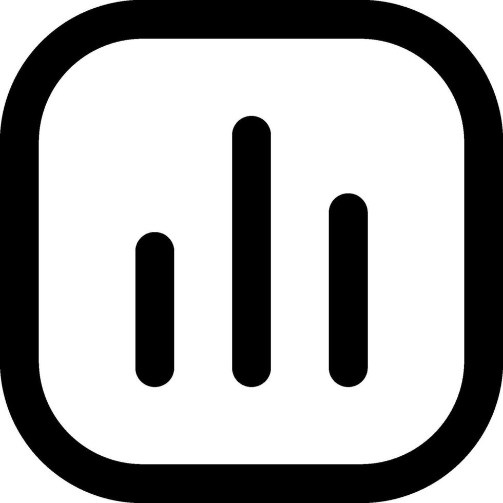 A black and white icon of a bar graph vector