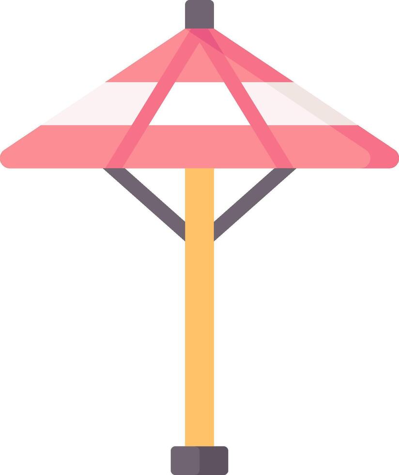 An umbrella with a pink and white striped canopy vector