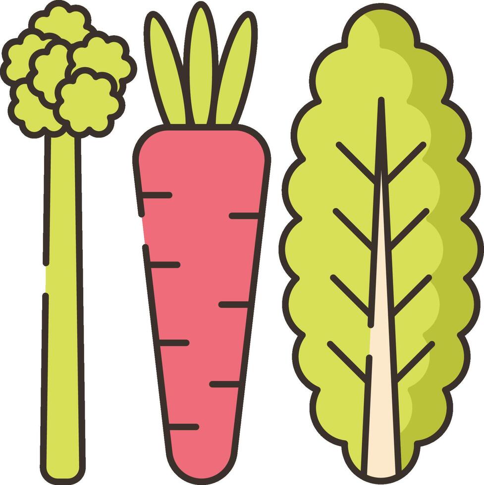 Carrot, broccoli and cabbage vector