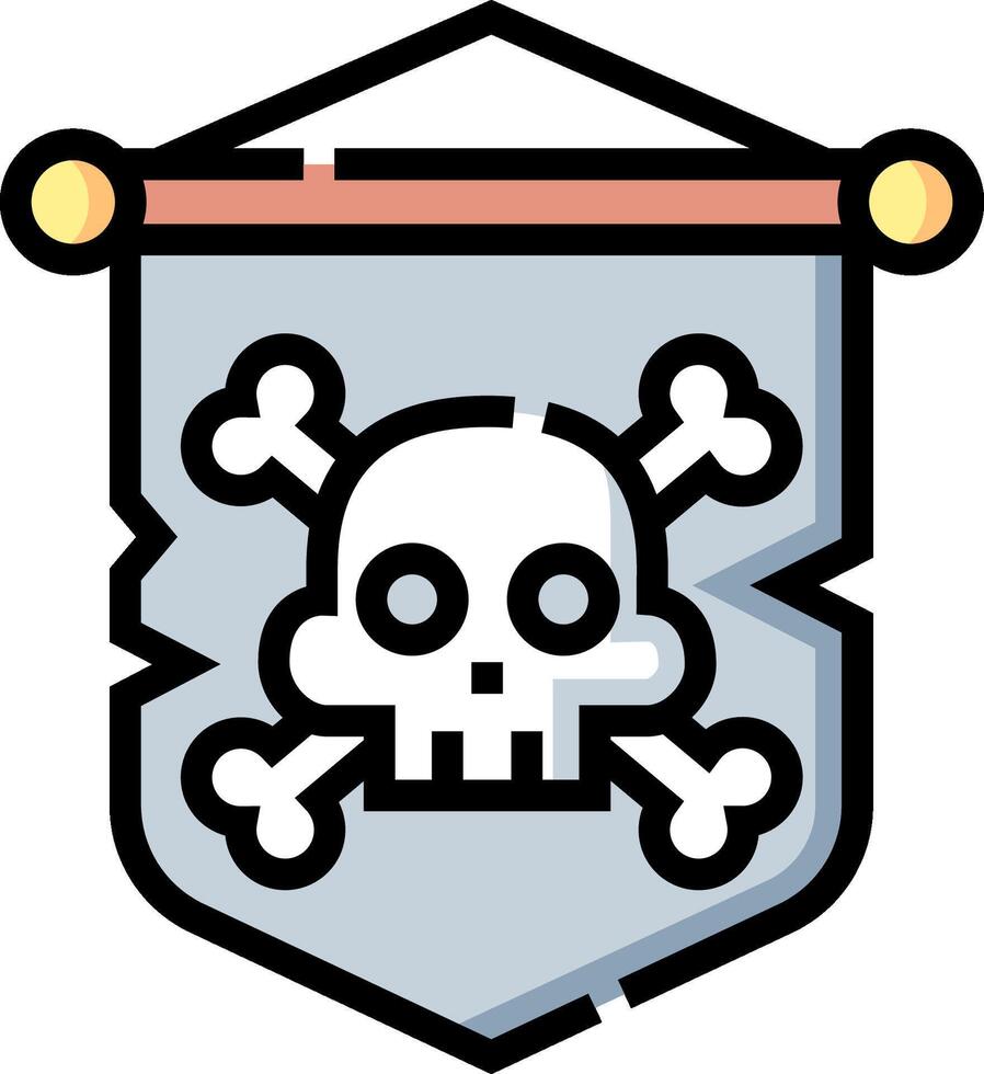 A skull and crossbones on a shield vector
